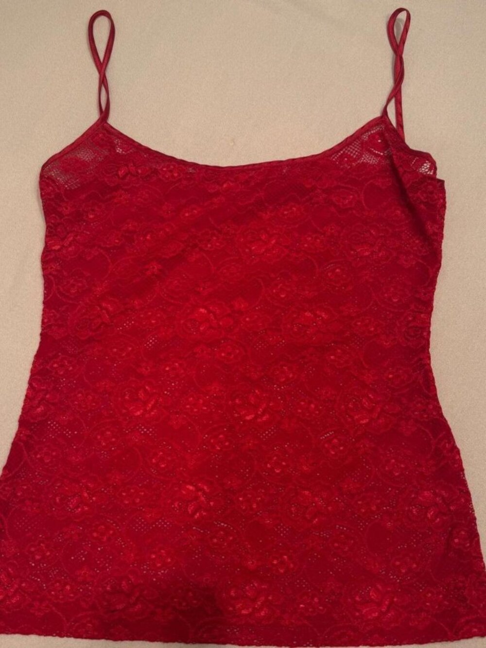 Red Lace Y2K Tank Top